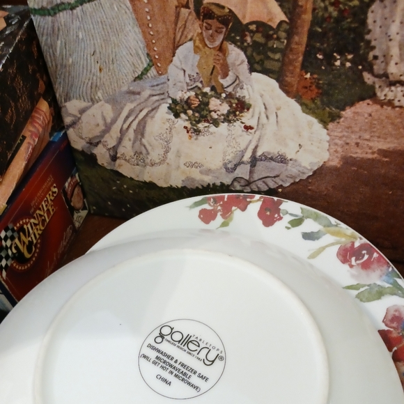 🍅🥪4 Tabletops Galler Plates 11”×2"🍛🍲 Hand Painted Set,NICE GIFT.🥙🥞🍱🎁 - Picture 11 of 14